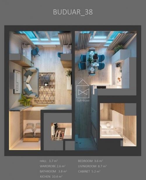 Дизайн - проект однушки в 38 кв. 08