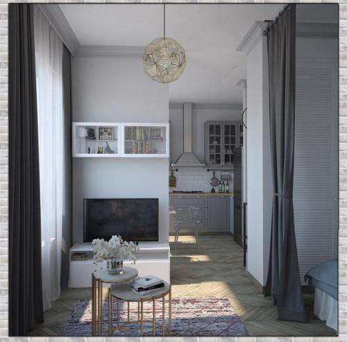 Интерьер студии. С грамотной планировкой. 05