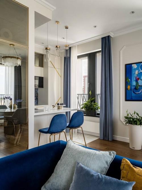 Мощная красота: квартира в концепции моря, солнца и неба. 03