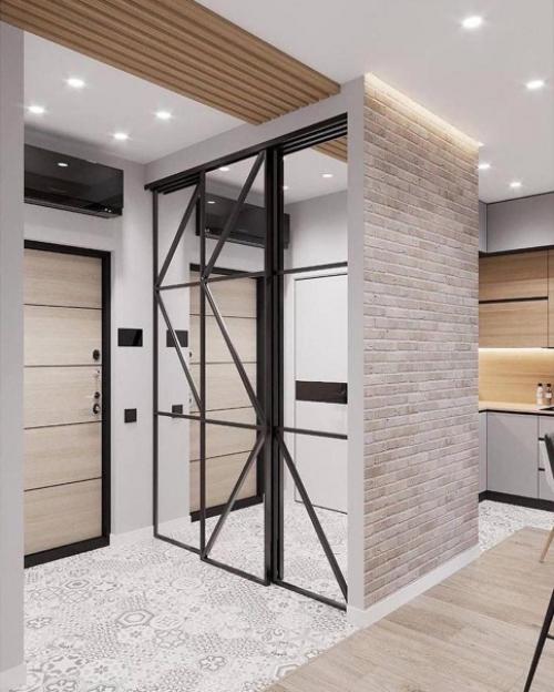 Интерьер прихожей. С вместительным шкафом. 01