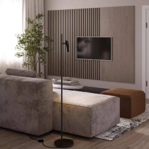 За счет сочетания тёмных и светлых тонов интерьер кухни - гостиной площадью 25 м получился очень выразительным и контрастным. 05