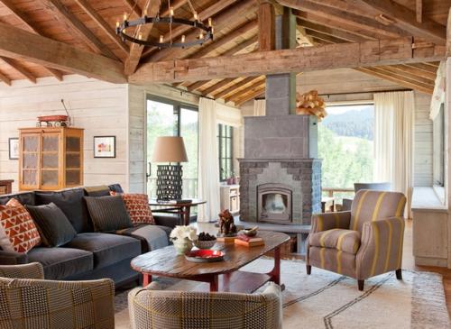 Деревянная резиденция на склоне горы в штате монтана. 01