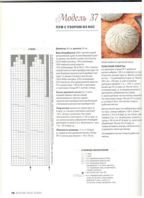 Вязаные пуфы в интерьере дачи. 09