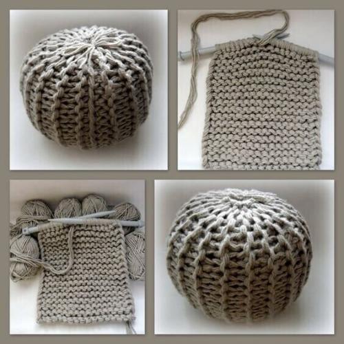 Вязаные пуфы в интерьере дачи. 04