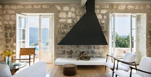 Мой дом - моя крепость: 10 интерьеров с грубыми каменными стенами. 01