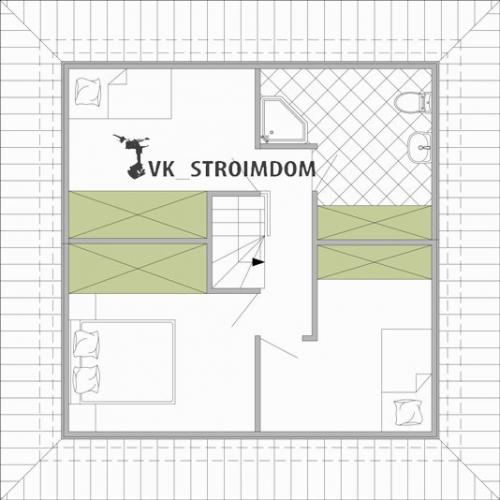 Планировка и интерьер мансарды частного дома. 03