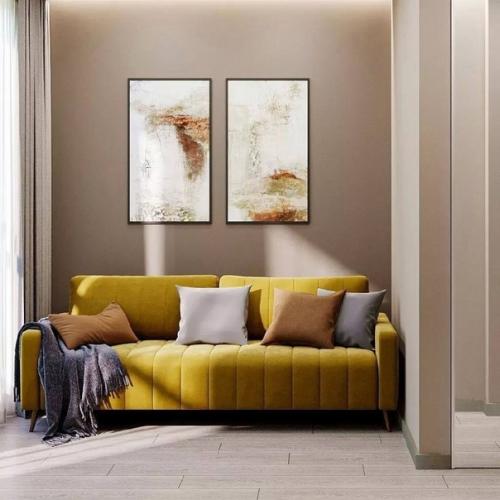 Интерьер трехкомнатной квартиры с яркими акцентами для молодой семейной пары, которая в будущем планирует иметь детей. 02