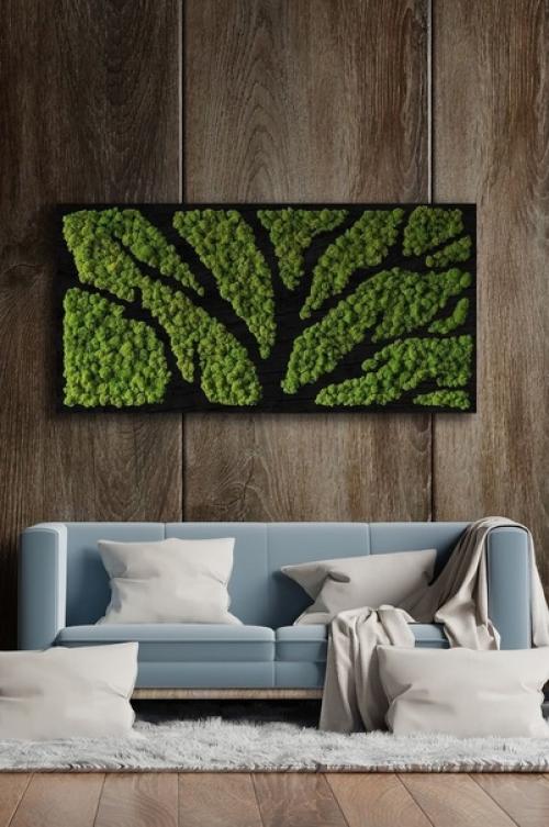 Панно из стабилизированного мха выглядит очень эффектно и современно. 04
