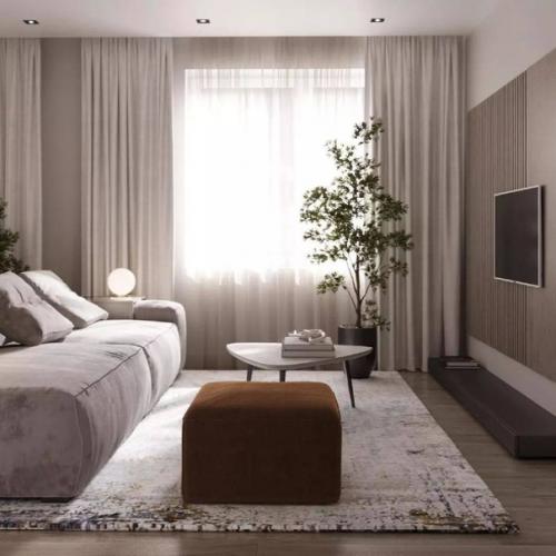 За счет сочетания тёмных и светлых тонов интерьер кухни - гостиной площадью 25 м получился очень выразительным и контрастным. 06