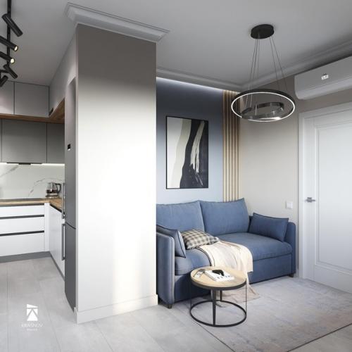 Стильная и современная кухня - гостиная из проекта kd_новоорловский_22. 01