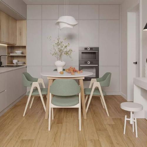 Белый, кремовый и естественный цвет древесины - популярные оттенки в оформлении интерьера. 01