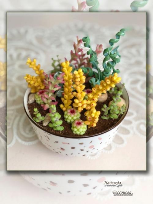 Онлайн курс по лепке суккулентов Мир в Глиняной Чашке с Ольгой лапуновой завершается. 01