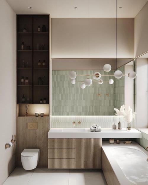 Все современный детали интерьера в одной ванной комнате. 02