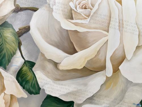 Фотографии росписи с розами в спальне. 05