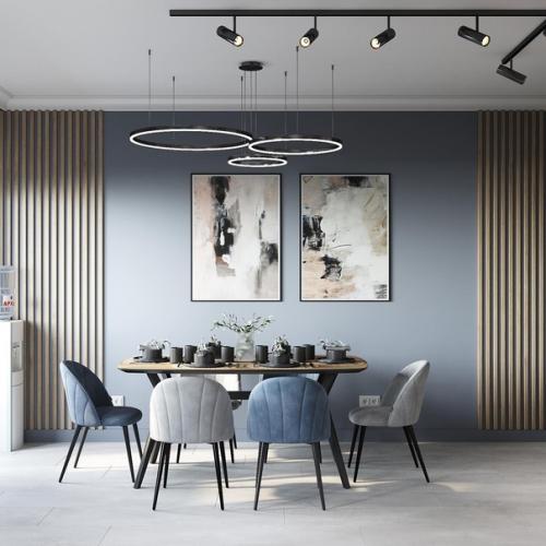 Стильная и современная кухня - гостиная из проекта kd_новоорловский_22. 05