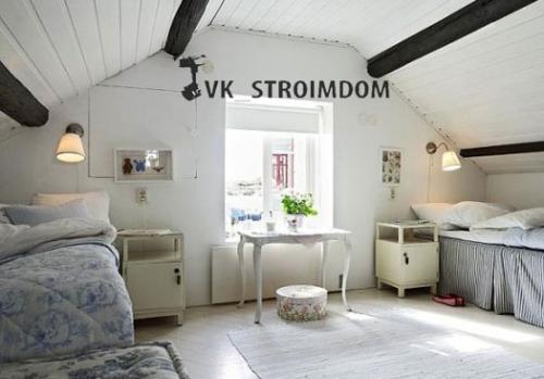 Планировка и интерьер мансарды частного дома. 06