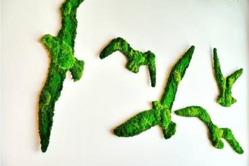 Панно из стабилизированного мха выглядит очень эффектно и современно. 03