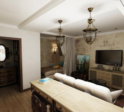 Однокомнатная квартира с элементами винтажа. 03