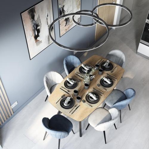 Стильная и современная кухня - гостиная из проекта kd_новоорловский_22. 03