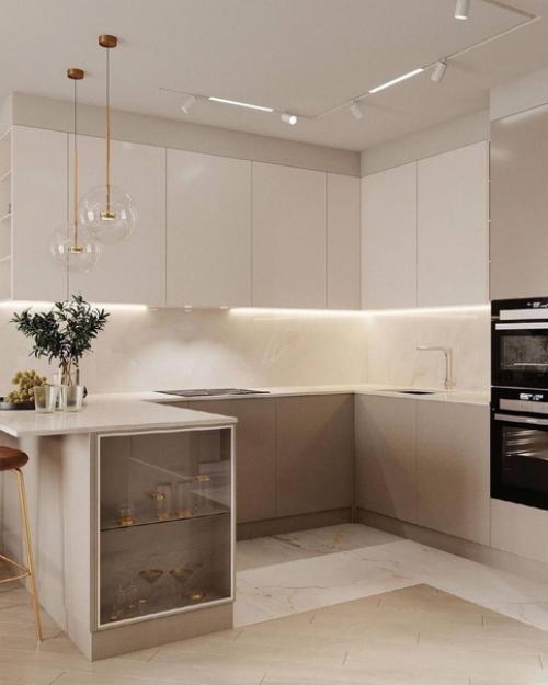 Квартира в тёплых тонах в современном стиле. 01