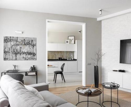 Интерьер квартиры в скандинавском стиле, но с некоторыми интересными деталями. 02