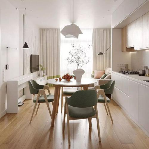 Белый, кремовый и естественный цвет древесины - популярные оттенки в оформлении интерьера. 02