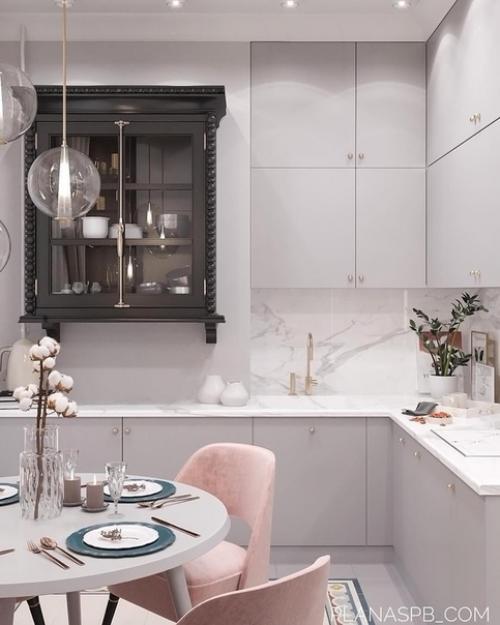 Объединенное общее пространство кухни, гостиной и прихожей. 02