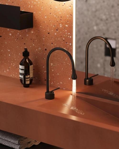 Эта ванная комната - прекрасный пример того, как можно смело и стильно сочетать цвета и элементы декора. 02