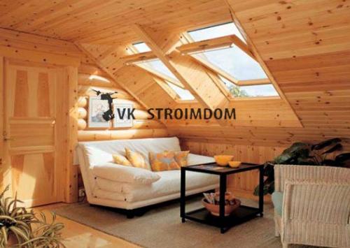 Планировка и интерьер мансарды частного дома. 07