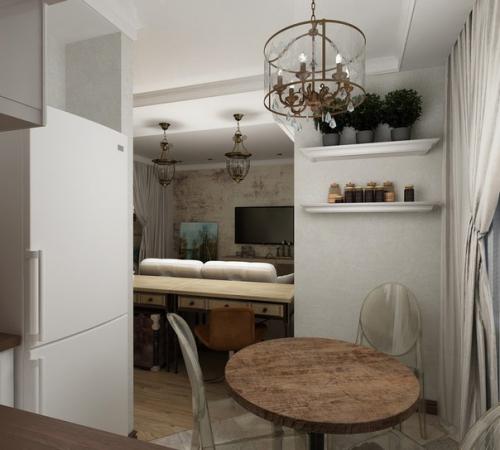 Однокомнатная квартира с элементами винтажа. 06