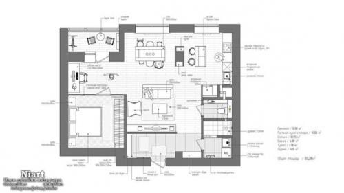 Дизайн интерьера квартиры 69 кв. 08