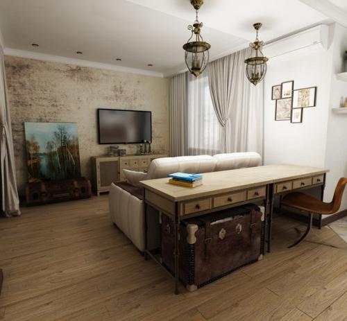 Однокомнатная квартира с элементами винтажа. 02