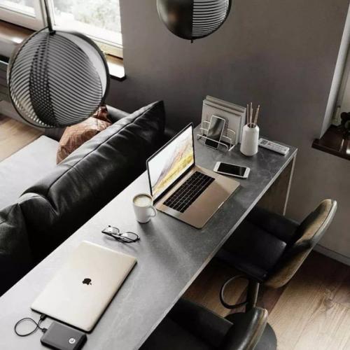 Стильный интерьер студии в серых тонах, в которой удалось разместить все! 04