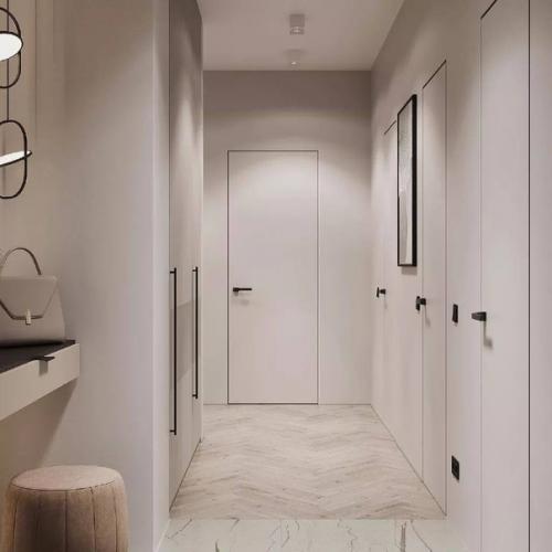 За счет сочетания тёмных и светлых тонов интерьер кухни - гостиной площадью 25 м получился очень выразительным и контрастным. 08