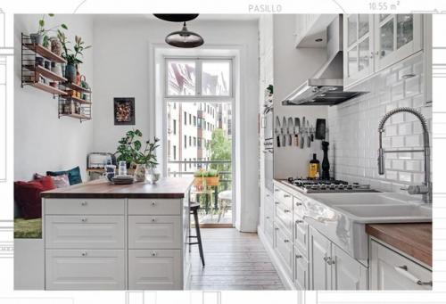 Хозяева этой просторной квартиры в Швеции отказались от белого - серого интерьера в пользу сочных красок. 05