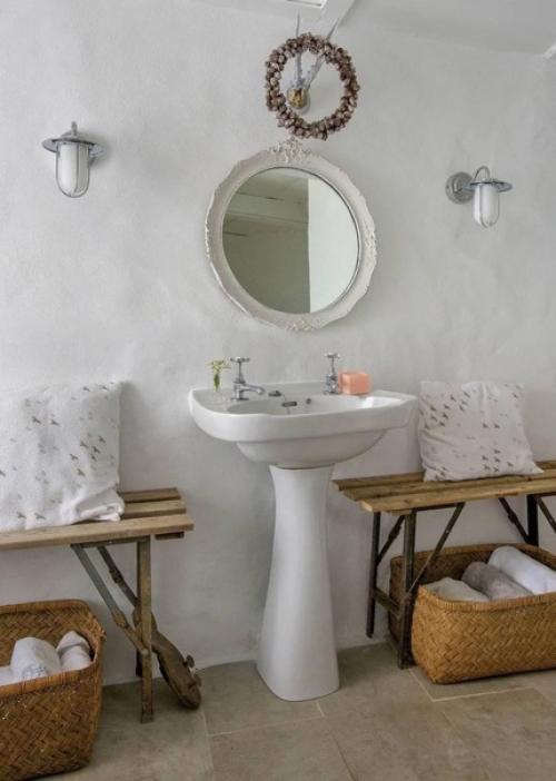 350-Летний дом на берегу моря в кантри стиле: интерьер дома в цвете неба и моря и ретро Изюминками. 08