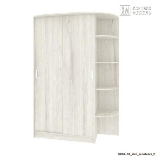 Компактный 2-х дверный шкаф для одежды на два отделения равной ширины с боковой консолью. 06 Компактный 2-х дверный шкаф для одежды на два отделения равной ширины с боковой консолью. 06