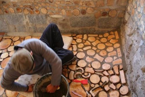 Пол из спилов. 05