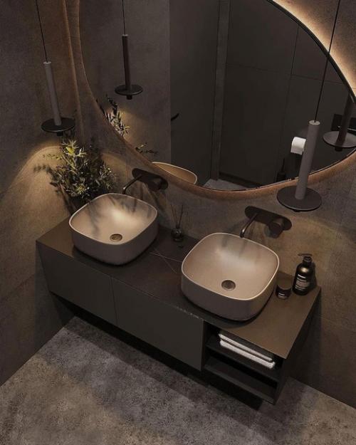 Плюсы и минусы черной сантехники в санузле. 04