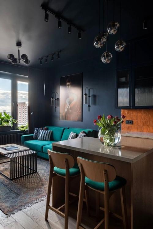 Евротрёшка с кухней - островом и необычной планировкой спальни. 03