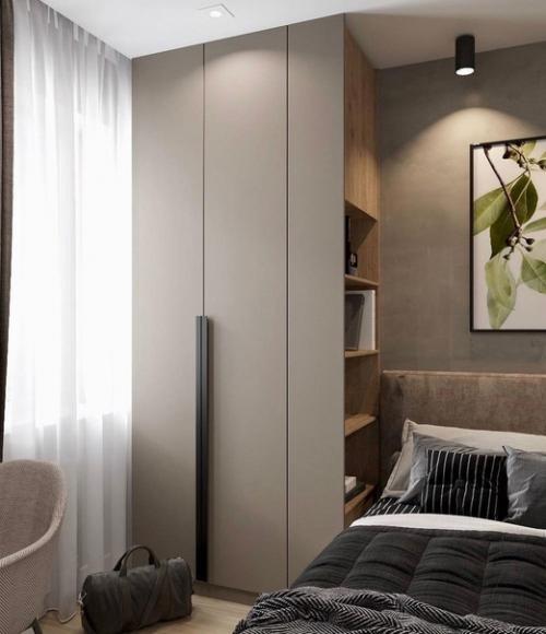 Этот проект спальни в кремовых оттенках очень хорошо продуман дизайнером. 03