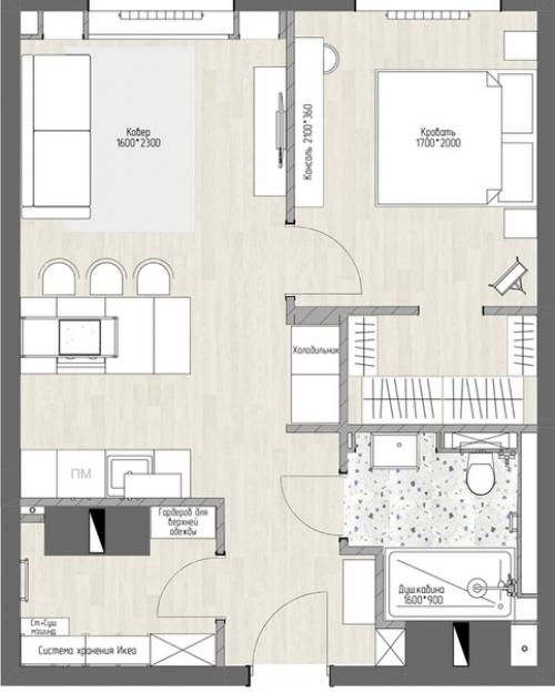 Много гипсокартона и ниш * квартира 45 кв. 08