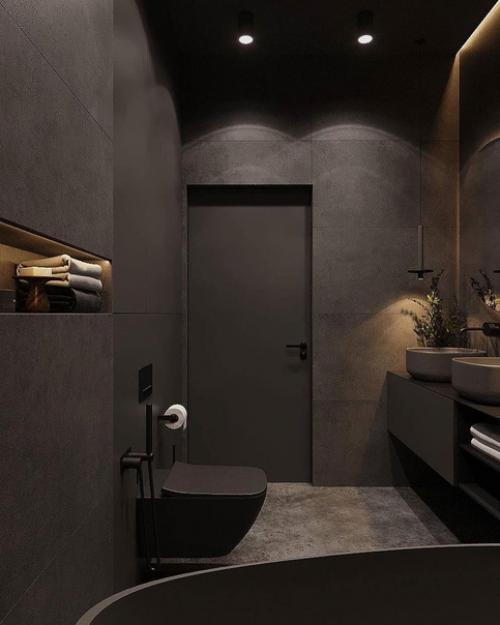 Плюсы и минусы черной сантехники в санузле. 06