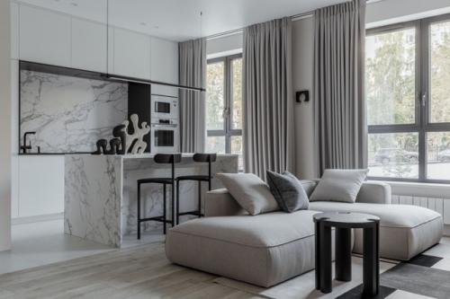 Реализованный интерьер квартиры, площадью 60 кв. 01