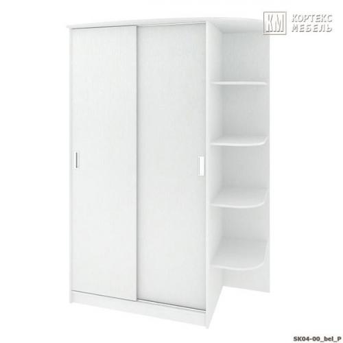 Компактный 2-х дверный шкаф для одежды на два отделения равной ширины с боковой консолью. 02 Компактный 2-х дверный шкаф для одежды на два отделения равной ширины с боковой консолью. 02