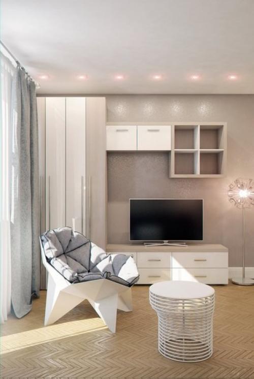 Интерьер маленькой квартиры - студии 28 кв. 03