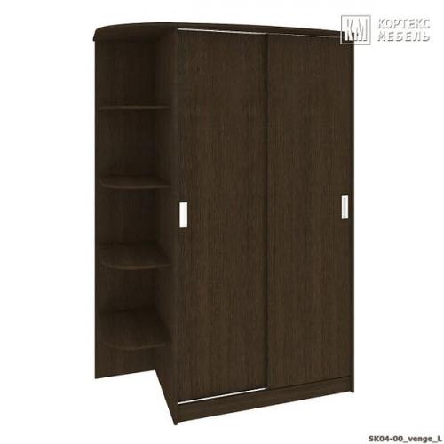 Компактный 2-х дверный шкаф для одежды на два отделения равной ширины с боковой консолью. 03 Компактный 2-х дверный шкаф для одежды на два отделения равной ширины с боковой консолью. 03