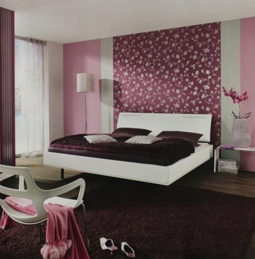 Фиолетовый цвет в интерьере спальни. 02