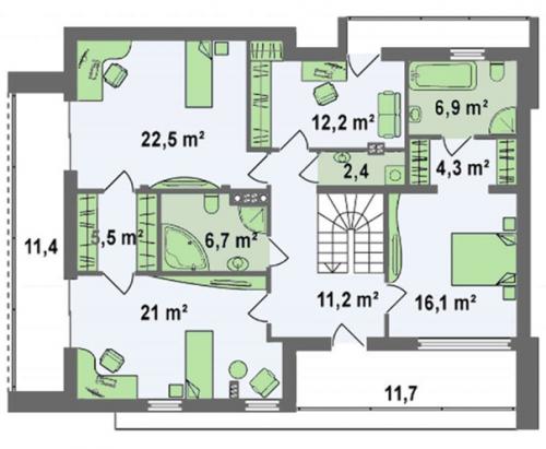 Стильный загородный коттедж. 03