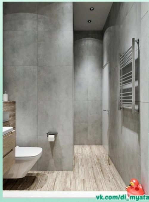 Стильный дизайн. Для небольшой ванной комнаты. 02